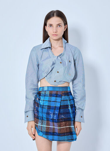 LN-CC® - Vivienne Westwood: Cropped Drunken Shirt - Blue Vivienne Westwood Cropped Drunken Shirt Blue vvw0266005