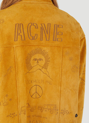 Acne Studios Logo Leather Jacket  Yellow acn0246019