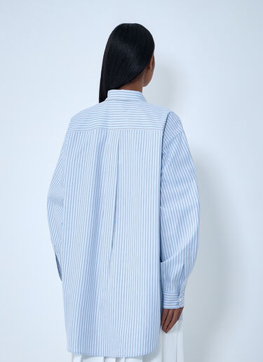 Prada Half-Zip Pinstripe Shirt Blue pra0264040