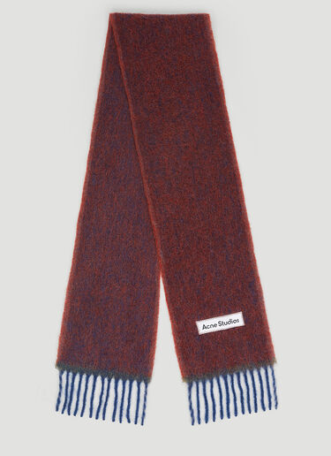 Acne Studios Logo Patch Wool Scarf Red acn0254047