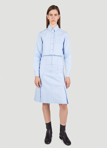 Raf Simons Cropped Logo Patch Shirt Blue raf0251005