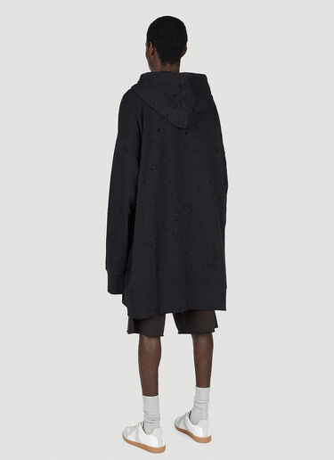 MM6 Maison Margiela Distressed Hooded Sweatshirt Black mmm0152006