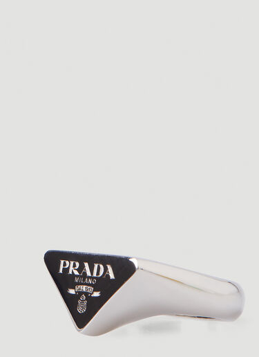 Prada Logo Signet Ring Silver pra0147107