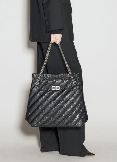 Balenciaga 크러시 토트 미디엄 숄더백 블랙 bal0255051