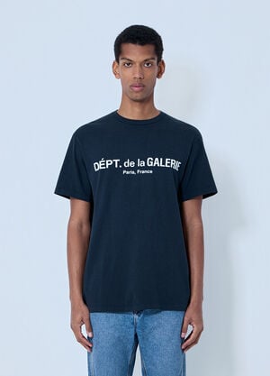 Gallery Dept. Logo Print Cotton T-shirt Black gdp0163006