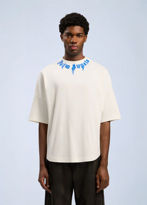 Palm Angels Curved Logo Over T-shirt White pma0162008