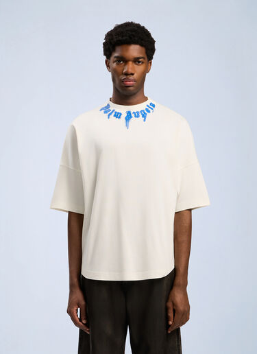 Curved Logo Over T-shirt Palm Angels Curved Logo Over T-shirt White pma0162008