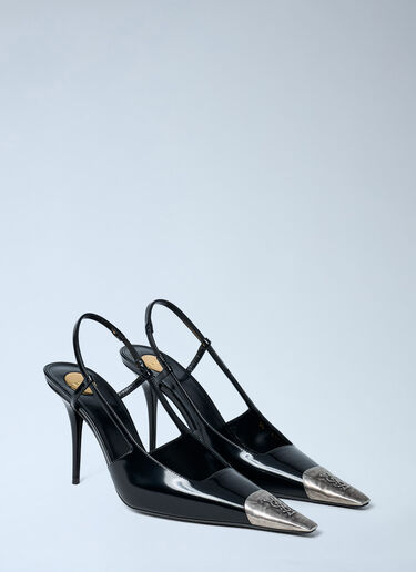 Jeanne 90 Slingback Heels Saint Laurent Jeanne 90 Slingback Heels Black sla0262000