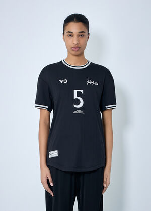 Y-3 Logo Print Jersey T-Shirt Black yyy0364040