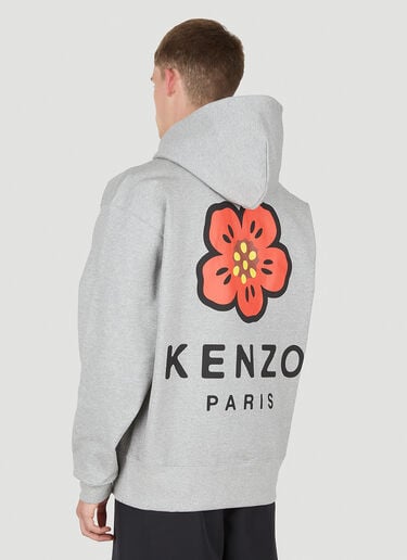 Kenzo Logo Print Hooded Sweatshirt Grey knz0150009