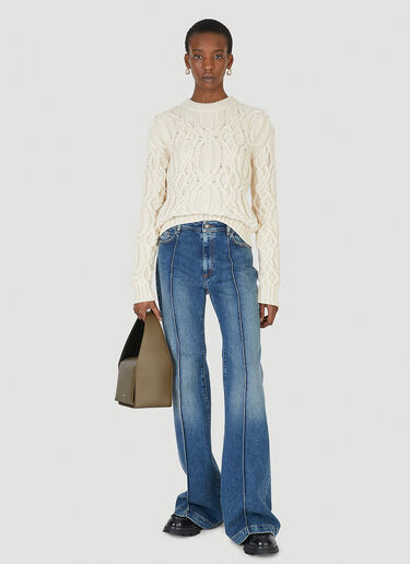 Sportmax Flash Cable Knit Sweater Cream spx0247014