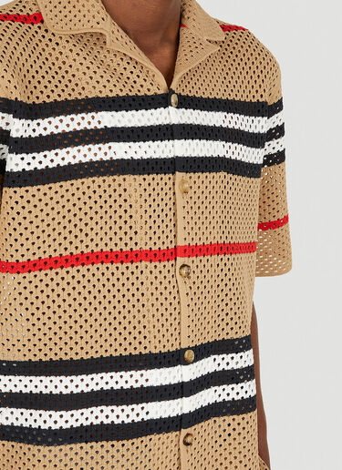 Burberry Vintage 格纹镂空针织衬衫 米 bur0148015
