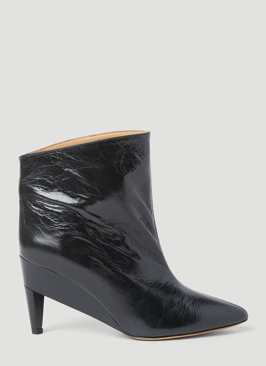 Isabel Marant Dylvee Leather Ankle Boots Beige ibm0249024