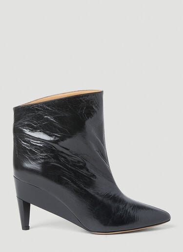 Isabel Marant Dylvee 褶皱皮革及踝靴 黑色 ibm0253015