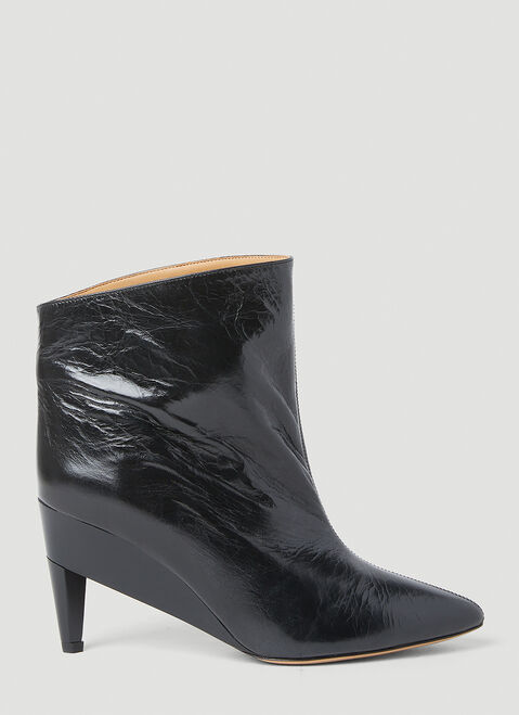 Isabel Marant Dylvee Leather Ankle Boots Black ibm0253013
