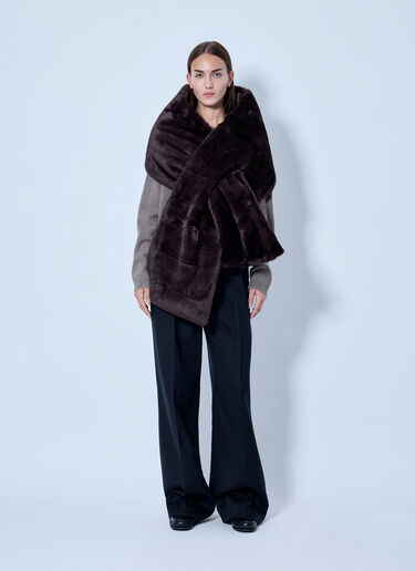 LN-CC® - Max Mara: Faux Fur Stole - Dark Brown Max Mara Faux Fur Stole Dark Brown max0266166