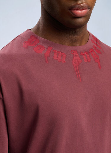 Neck Logo Regular T-Shirt Palm Angels Neck Logo Regular T-Shirt Bordeaux pma0162104