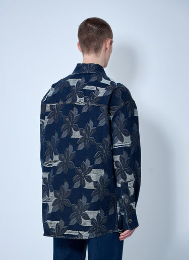 Gucci Floral Jacquared Denim Shirt Blue guc0160003