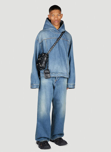 Balenciaga Hooded Denim Jacket Blue bal0150022