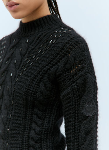 Moncler 케이블 니트 스웨터 블랙 mon0258030