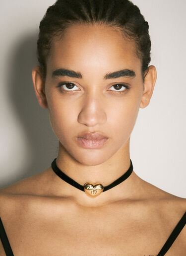 Dolce & Gabbana DG Heart Logo Velvet Choker Gold dol0258026