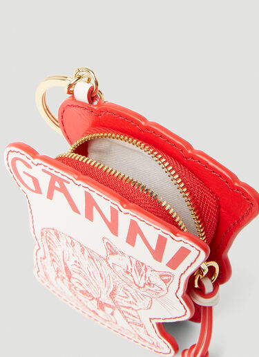GANNI Kitten Coin Purse Keyring Red gan0253065