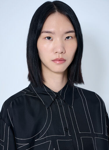 LN-CC® - Toteme: Classic Embroidered Shirt - Black Toteme Classic Embroidered Shirt Black tot0265013