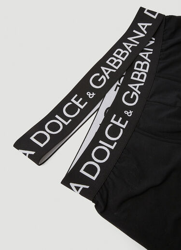Dolce & Gabbana 로고 웨이스트밴드 박서 브리프 블랙 dol0152002