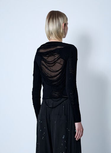 MM6 Maison Margiela Distressed Sweater Black mmm0260002