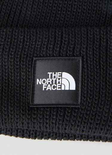The North Face Black Box Logo Patch Beanie Hat Black tbb0250003