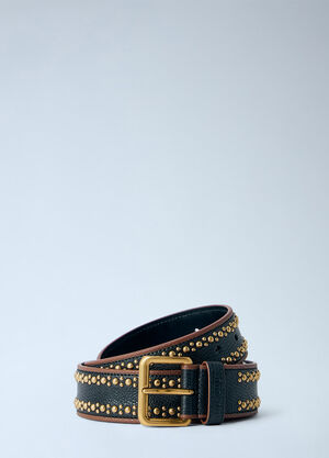 Miu Miu Studded Leather Belt Black miu0266113