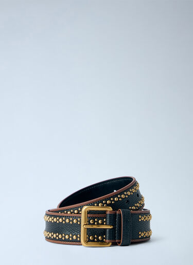 LN-CC® - Miu Miu: Studded Leather Belt - Black Miu Miu Studded Leather Belt Black miu0266113