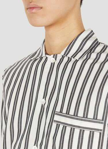 Tekla Striped Classic Pyjama Shirt White tek0351023