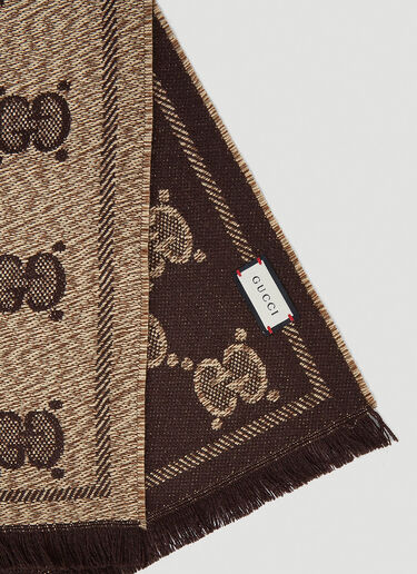 Gucci GG Wool Jacquard Scarf Brown guc0141125