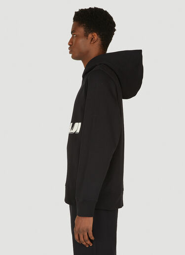 Y-3 Logo Print Hooded Sweatshirt Black yyy0349010