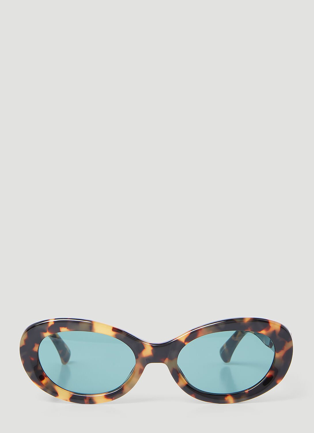 Shop Dries Van Noten Oval Sunglasses In Brown