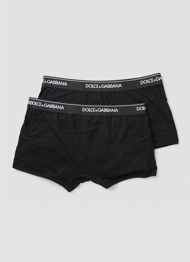 Dolce & Gabbana 两件套徽标裤腰平角内裤 黑 dol0147084