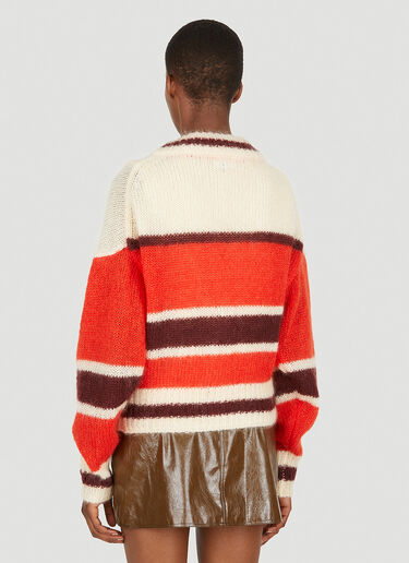 GANNI Striped Cardigan Red gan0251092