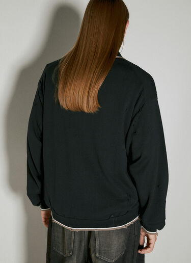 ディストレス ニットポロシャツ Maison Mihara Yasuhiro ディストレス ニットポロシャツ ブラック mmy0154008
