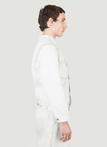 Maison Margiela Collarless Denim Jacket in White | LN-CC®