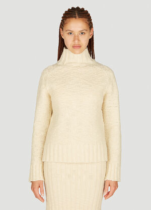Jil Sander+ ハイネックテクスチャードニットセーター ベージュ jsp0253004