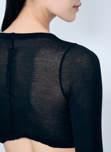 Rick Owens Crop T-Shirt Black ric0259008
