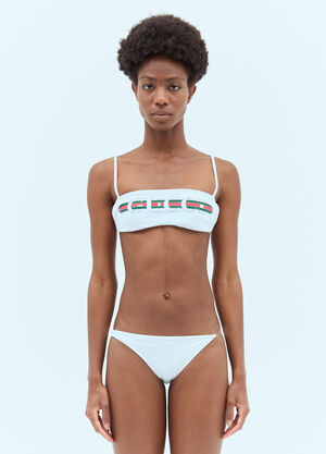 Acne Studios Logo Print Bikini Set Blue acn0256032