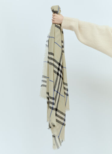 Burberry Check Wool Scarf Beige bur0256015