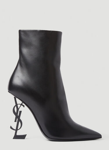 Saint Laurent Opyum Logo High Heeled Boots Black sla0249078