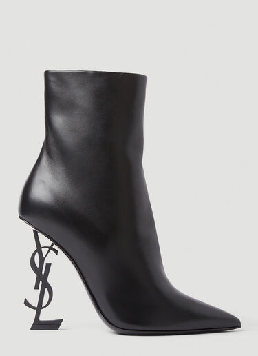 오피움 로고 하이힐 부츠 Saint Laurent 오피움 로고 하이힐 부츠 블랙 sla0249078