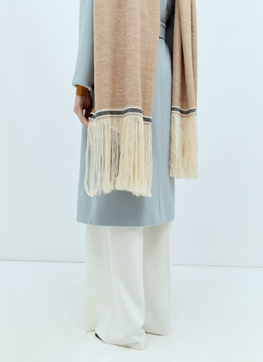 Max Mara Linen And Wool Stole Beige max0256037