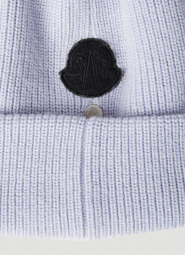6 Moncler 1017 ALYX SM Logo Patch Beanie Hat White mal0351005