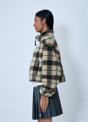 Teddy Check Coat Miu Miu Teddy Check Coat Brown miu0263006