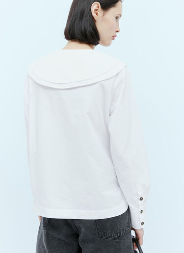 GANNI ダブルカラーポプリンシャツ ホワイト gan0254006